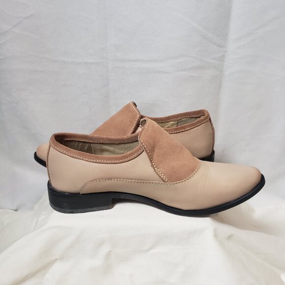 Free People Brady Slip On Loafers Leather Two Tone Tan Ladies Size 37/6.5 - Picture 5 of 13